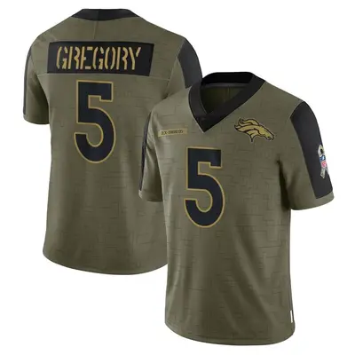Youth Limited Randy Gregory Denver Broncos Olive 2021 Salute To Service Jersey